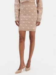 Guess Spódnica ołówkowa W4BD0S Z3JD2 Beżowy Regular Fit. Brązowe spódnice Guess, s, z aplikacjami, z syntetyku, ołówkowe. Za 349.99 zł.