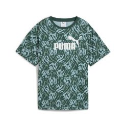 Damska luźna koszulka ESS GRAPHIC PUMA Green Moon. Zielone t-shirty sportowe Puma, xs, bez wzorów, z gumy, bez ramiączek. Za 87.99 zł.