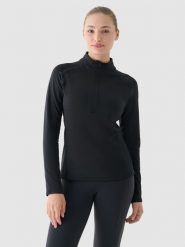 4F Bluza treningowa slim szybkoschnąca damska - szara M. Szare bluzy bez kaptura 4f, m, bez wzorów, z dzianiny, bez kaptura, do biegania. Za 79.99 zł.