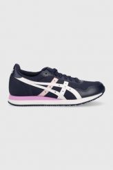 Asics sneakersy TIGER RUNNER kolor granatowy. Niebieskie buty sportowe lifestyle ASICS, bez wzorów, z gumy, sportowe, z okrągłym noskiem, bez zapięcia. W wyprzedaży za 199.99 zł.