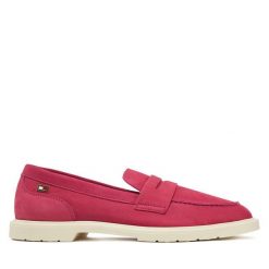 Mokasyny Tommy Hilfiger. Czerwone mokasyny Tommy Hilfiger, bez wzorów. Za 359.99 zł.