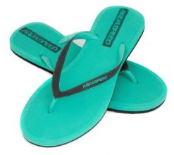 Japonki basenowe damskie Aqua Speed Genoa. Czarne japonki Aqua-Speed, bez wzorów, z materiału, wakacyjne. Za 47.99 zł.