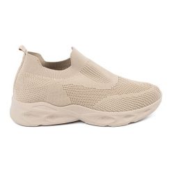 Shelvt Lekkie buty sportowe wsuwane beż beżowy. Brązowe buty treningowe bez wzorów, bez zapięcia. Za 126.76 zł.