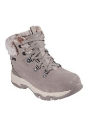 Damskie buty trekkingowe Skechers Trego Snow Worries. Brązowe buty trekkingowe Skechers, bez wzorów, z materiału, bez zapięcia, trekkingowe. Za 375.50 zł.