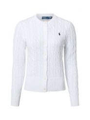 Polo Ralph Lauren Kardigan damski Kobiety Bawełna biały jednolity, M. Białe swetry Polo Ralph Lauren, m, bez wzorów, z bawełny, eleganckie, bez ramiączek. Za 1,099.95 zł.