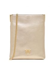 PINKO Torebka Flat Satchel AI 25-26 PCPL 105352 A2O9 Złoty. Żółte kopertówki Pinko, bez wzorów, ze skóry, wizytowe, bez dodatków. Za 1,149.00 zł.