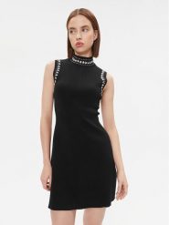 Gaudi Sukienka dzianinowa 321FD13006 Czarny Regular Fit. Czarne sukienki Gaudi, m, bez wzorów, z dzianiny, bez kołnierzyka, bez ramiączek. Za 459.99 zł.
