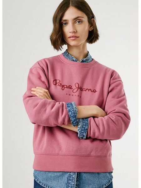 Pepe Jeans Bluza "Baddy" w kolorze szaroróżowym rozmiar: XL. Różowe bluzy Pepe Jeans, xl, bez wzorów, z jeansu, bez ramiączek, bez kaptura. Za 192.33 zł.