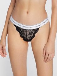 Guess Figi brazylijskie Belle O97E01 KBBT0 Czarny. Czarne figi Guess, z aplikacjami, z syntetyku. Za 79.99 zł.