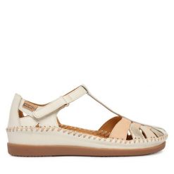 Półbuty Pikolinos. Białe półbuty wsuwane Pikolinos, bez wzorów, bez obcasa, na płaskiej podeszwie. Za 559.99 zł.