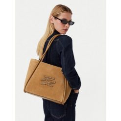 Torebka KARL LAGERFELD. Brązowe shopper bag KARL LAGERFELD, bez wzorów, bez dodatków. Za 1,399.00 zł.