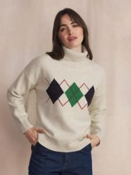 Sweter damski TBS Burlicol. Białe swetry TBS, na zimę, m, bez wzorów, z dzianiny, eleganckie, bez ramiączek. Za 285.50 zł.