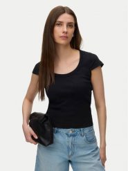 Vero Moda T-Shirt Chloe 10344953 Czarny Slim Fit. Czarne t-shirty Vero Moda, m, bez wzorów, z bawełny, bez kołnierzyka, bez ramiączek. Za 69.99 zł.