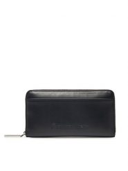 Calvin Klein Duży Portfel Damski Embossed Logo Large Zip Around K60K612952 Czarny. Czarne portfele Calvin Klein, bez wzorów, ze skóry. Za 209.99 zł.