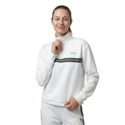 Damska bluza tenisowa ze stójką Siroko Tiebreak-W White. Białe bluzy bez kaptura SIROKO, na zimę, bez wzorów, bez kaptura, na fitness i siłownię. Za 254.00 zł.