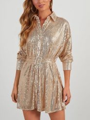 LA Angels Sukienka w kolorze złotym rozmiar: S. Żółte sukienki LA Angels, na co dzień, s, bez wzorów, z tkaniny, bez kołnierzyka, bez ramiączek, mini, proste. Za 149.66 zł.