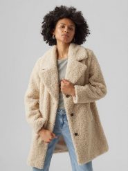 Vero Moda Płaszcz pluszowy w kolorze beżowym rozmiar: S. Brązowe płaszcze Vero Moda, s, bez wzorów, z puchu, bez kaptura. Za 209.95 zł.