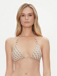 Guess Góra od bikini E5GJ36 KCRL2 Beżowy. Brązowe bikini Guess, z aplikacjami, z syntetyku. Za 239.99 zł.