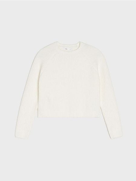 Prążkowany sweter - kremowy. Białe swetry Sinsay, l, bez wzorów, prążkowane, bez ramiączek. Za 49.99 zł.