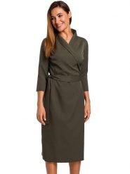 Stylove Sukienka w kolorze khaki rozmiar: M. Brązowe sukienki Stylove, m, bez wzorów, bez kołnierzyka, bez ramiączek, midi. Za 191.42 zł.