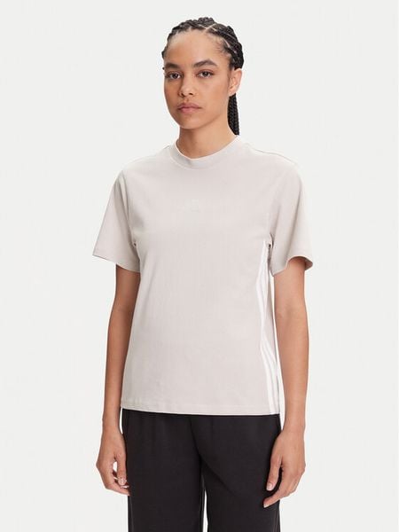 Adidas T-Shirt Essentials 3-Stripes JE1237 Beżowy Regular Fit. Brązowe t-shirty adidas, xl, bez wzorów, z bawełny, bez kołnierzyka, bez ramiączek. Za 79.99 zł.