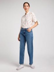 Lee Dżinsy - Comfort fit - w kolorze niebieskim rozmiar: W24/L31. Niebieskie jeansy Lee, l, z aplikacjami, klasyczne. Za 100.75 zł.