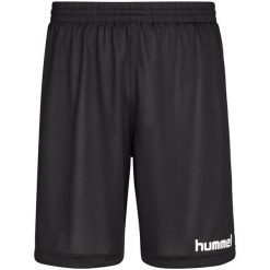 Spodenki bramkarskie dla dzieci Hummel Essential. Czarne szorty Hummel, bez wzorów. W wyprzedaży za 93.00 zł.