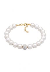 Elli Damski elegancki z syntetycznymi perłami i kryształami w srebrze 925 Sterling Silver Bransoletki 1 ct. Szare bransoletki Elli, z kryształem, srebrne. Za 328.99 zł.