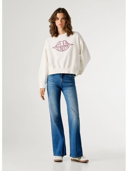 Pepe Jeans Bluza "Bernis" w kolorze białym rozmiar: S. Białe bluzy Pepe Jeans, s, bez wzorów, z bawełny, bez kaptura. Za 144.24 zł.