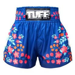 Spodenki treningowe TUFF Blue Sakura. Niebieskie szorty sportowe TUFF, bez wzorów. Za 149.00 zł.