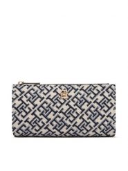 Tommy Hilfiger Portfel Th Icon Long Bifold Jacquard AW0AW19003 Niebieski. Niebieskie portfele Tommy Hilfiger, bez wzorów, z materiału. Za 289.99 zł.