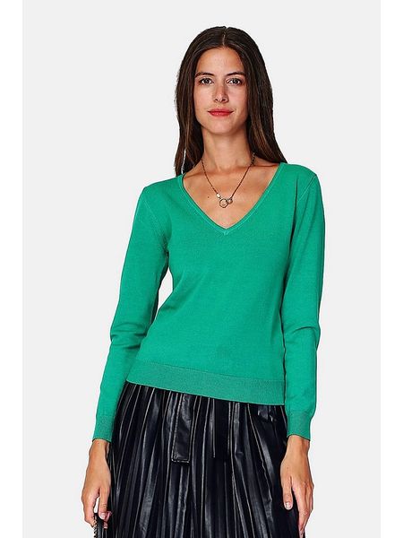 William de Faye Sweter w kolorze zielonym rozmiar: 42. Zielone swetry William de Faye, bez wzorów, z kaszmiru, klasyczne, bez ramiączek. Za 113.99 zł.