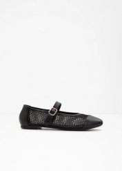 Baleriny. Czarne baleriny bonprix, bez wzorów, bez obcasa, bez zapięcia. Za 54.99 zł.