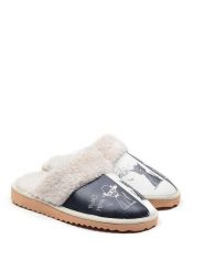 Goby Kapcie w kolorze biało-czarnym rozmiar: 42. Białe kapcie Goby, bez wzorów, z materiału. Za 122.45 zł.