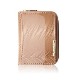 Portfel damski skórzany mini beżowy skóra naturalna lakierowana SP-18-RZBG. Brązowe portfele bez wzorów, z lakierowanej skóry. Za 59.00 zł.