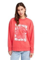 Bluza dla Kobiety LINEUP TERRY Czerwony. Czerwone bluzy Roxy, m, bez wzorów, z bawełny, vintage, bez ramiączek, bez kaptura. Za 174.99 zł.