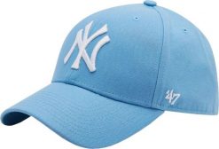 Czapka z daszkiem - New York Yankees Czapka regulowana. Niebieskie czapki z daszkiem 47 Brand, bez wzorów, z materiału. Za 109.99 zł.