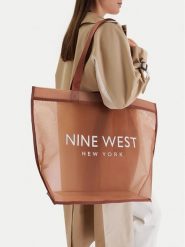 Nine West Torebka CEO-Eloura-LA374-4074 Brązowy. Brązowe torebki klasyczne Nine West, bez wzorów, z materiału, bez dodatków. Za 79.99 zł.