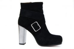 Botki Sca'viola 3W542 Suede Black, Czarny, Skóra naturalna. Czarne botki bez wzorów, z materiału, klasyczne, bez obcasa, na obcasie, bez zapięcia. W wyprzedaży za 149.00 zł.