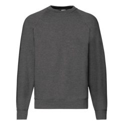Klasyczna Bluza Raglanowa Unisex Dla Dorosłych. Szare bluzy fruit of the loom, l, bez wzorów, z bawełny, z kapturem. Za 85.99 zł.