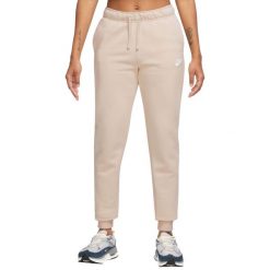 Spodnie sportowe damskie W NSW Club Fleece Pant. Brązowe spodnie dresowe Nike, bez wzorów, z bawełny. Za 199.99 zł.