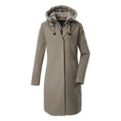 Parka damska z kapturem Killtec GW 20. Brązowe płaszcze Killtec, bez wzorów, z materiału, eleganckie, z kapturem. Za 758.00 zł.