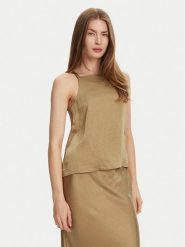Marella Top Sfinge 2513161035 Beżowy Regular Fit. Brązowe topy Marella, bez wzorów, z acetatu, bez kołnierzyka, bez ramiączek. Za 509.99 zł.