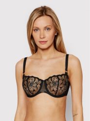 Chantelle Biustonosz balkonetka Fleurs C12M50 Czarny. Czarne biustonosze Chantelle, bez wzorów, z syntetyku. Za 249.99 zł.