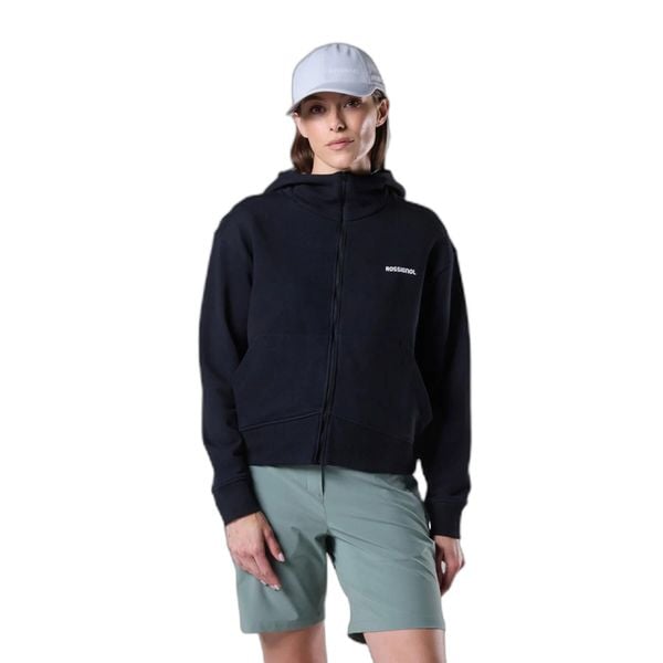 Damska bluza z kapturem full zip Rossignol Logo. Czarne bluzy Rossignol, l, bez wzorów, z bawełny, z kapturem. Za 444.50 zł.