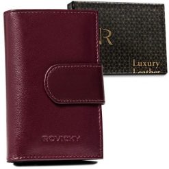 Portfel skórzany Rovicky fioletowy R-RD-40-GCL Plum. Fioletowe portfele ROVICKY, bez wzorów. Za 74.99 zł.