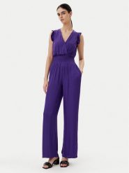 Morgan Kombinezon 251-PWALLY Fioletowy Regular Fit. Fioletowe sukienki Morgan, bez wzorów, z syntetyku, bez kołnierzyka, bez ramiączek. Za 349.99 zł.