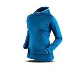 Bluza Trimm VERONA. Niebieskie bluzy TRIMM, na zimę, bez wzorów, z dzianiny, z kapturem, narciarskie. W wyprzedaży za 90.44 zł.