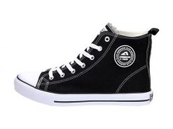 Czarne trampki damskie American Club 9120 Lh70. Czarne buty sportowe lifestyle American CLUB, bez wzorów, z materiału, klasyczne, bez zapięcia. Za 89.00 zł.