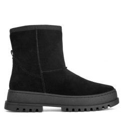 Śniegowce Lasocki. Czarne botki Lasocki, bez wzorów, bez zapięcia. Za 259.99 zł.